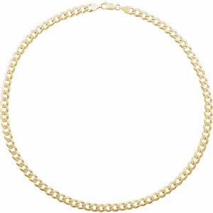 14k Yellow Gold 7mm Curb Bracelet Anklet Choker Necklace Pendant Chain