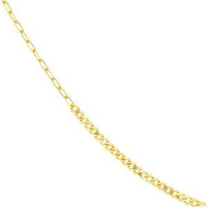 14k Yellow Gold Half Paper Clip Half Curb Bracelet Anklet Choker Necklace Pendant Chain