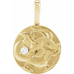 Load image into Gallery viewer, 14K Yellow Rose White Gold Diamond Dragon Chinese Zodiac Horoscope Pendant Charm
