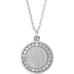 Load image into Gallery viewer, Platinum 14k Yellow Rose White Gold Diamond Round Medallion Disc Letter Initial Alphabet Personalized Engraved Pendant Charm Necklace
