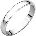 Load image into Gallery viewer, 14k White Gold 3mm Wedding Band Ring Half Round Light
