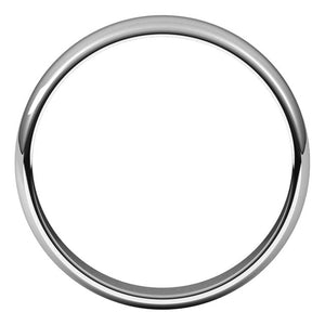 Platinum 4mm Classic Wedding Band Ring Half Round Light