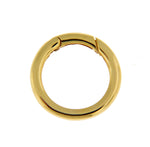 Load image into Gallery viewer, 14K Yellow Gold 20mm Round Push Clasp Lock Connector Enhancer Hanger for Pendants Charms Bracelets Anklets Necklaces
