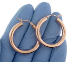 Load image into Gallery viewer, 14K Rose Gold Round Classic Hoop Earrings 30mm x 4mm
