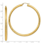 Load image into Gallery viewer, 14K Yellow Gold Round Large Sparkle Diamond Cut Classic Hoop Earrings 70mm x 4mm
