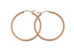 Afbeelding in Gallery-weergave laden, 14K Rose Gold Square Lightweight Classic Tube Hoop Earrings 35mm x 2mm
