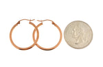 Afbeelding in Gallery-weergave laden, 14K Rose Gold Square Lightweight Classic Tube Hoop Earrings 25mm x 2mm
