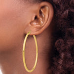 Indlæs billede til gallerivisning 10K Yellow Gold Round Classic Hoop Earrings 65mm x 3mm
