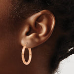 Load image into Gallery viewer, 14K Rose Gold Round Lightweight Classic Hoop Earrings 25mm x 3mm
