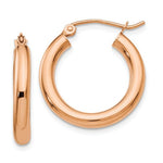 Load image into Gallery viewer, 14K Rose Gold Round Lightweight Classic Hoop Earrings 20mm x 3mm
