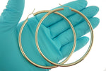 Load image into Gallery viewer, 14K Yellow Gold Round 3.15 inch Diameter Extra Large Giant Gigantic Classic Hoop Earrings 80mm x 4mm
