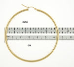 Indlæs billede til gallerivisning 10K Yellow Gold Round Classic Hoop Earrings 65mm x 3mm
