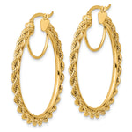 Load image into Gallery viewer, 10K Yellow Gold Round Diamond Cut Rope Hoop Earrings 40mm x 2.95mm
