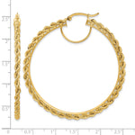 Load image into Gallery viewer, 10K Yellow Gold Round Diamond Cut Rope Hoop Earrings 55mm x 2.95mm
