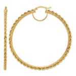 Load image into Gallery viewer, 10K Yellow Gold Round Diamond Cut Rope Hoop Earrings 70mm x 2.95mm
