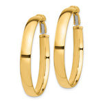 Carica l'immagine nel visualizzatore di Gallery, 10K Yellow Gold Round Square-Tube Hoop Omega Back Hoop Earrings 37.5mm x 5mm
