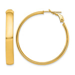 Carica l'immagine nel visualizzatore di Gallery, 10K Yellow Gold Round Square-Tube Hoop Omega Back Hoop Earrings 37.5mm x 5mm
