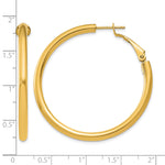 Indlæs billede til gallerivisning 10K Yellow Gold Round Classic Hoop Omega Back Hoop Earrings 41mm x 3mm
