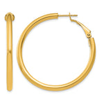 Indlæs billede til gallerivisning 10K Yellow Gold Round Classic Hoop Omega Back Hoop Earrings 41mm x 3mm
