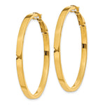 Load image into Gallery viewer, 10K Yellow Gold Square Square-Tube Hoop Omega Back Hoop Earrings 40mm x 3mm
