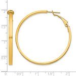 Load image into Gallery viewer, 10K Yellow Gold Square Square-Tube Hoop Omega Back Hoop Earrings 40mm x 3mm
