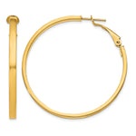 Load image into Gallery viewer, 10K Yellow Gold Square Square-Tube Hoop Omega Back Hoop Earrings 40mm x 3mm

