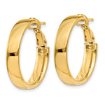 Load image into Gallery viewer, 10K Yellow Gold Round Square-Tube Hoop Omega Back Hoop Earrings 24.25mm x 5mm
