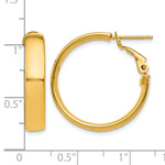 Load image into Gallery viewer, 10K Yellow Gold Round Square-Tube Hoop Omega Back Hoop Earrings 24.25mm x 5mm
