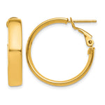 Load image into Gallery viewer, 10K Yellow Gold Round Square-Tube Hoop Omega Back Hoop Earrings 24.25mm x 5mm
