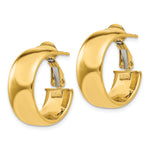 Charger l'image dans la galerie, 10K Yellow Gold Round Small Omega Back Square-Tube Hoop Omega Back Hoop Earrings 19.75mm x 7.75mm
