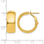 Charger l'image dans la galerie, 10K Yellow Gold Round Small Omega Back Square-Tube Hoop Omega Back Hoop Earrings 19.75mm x 7.75mm
