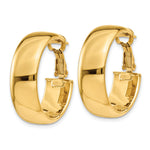 Indlæs billede til gallerivisning 10K Yellow Gold Round Square-Tube Hoop Omega Back Hoop Earrings 24mm x 7.75mm
