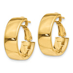 Load image into Gallery viewer, 10K Yellow Gold Round Square-Tube Hoop Omega Back Hoop Earrings 19.5mm x 6.75mm
