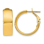 Load image into Gallery viewer, 10K Yellow Gold Round Square-Tube Hoop Omega Back Hoop Earrings 19.5mm x 6.75mm
