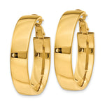 Lade das Bild in den Galerie-Viewer, 10K Yellow Gold Round Large Omega Back Square-Tube Hoop Omega Back Hoop Earrings 30mm x 6.75mm
