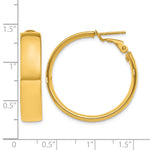 Lade das Bild in den Galerie-Viewer, 10K Yellow Gold Round Large Omega Back Square-Tube Hoop Omega Back Hoop Earrings 30mm x 6.75mm
