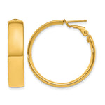 Lade das Bild in den Galerie-Viewer, 10K Yellow Gold Round Large Omega Back Square-Tube Hoop Omega Back Hoop Earrings 30mm x 6.75mm
