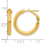 Load image into Gallery viewer, 10K Yellow Gold Round Classic Hoop Omega Back Hoop Earrings 22mm x 3mm
