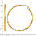 Carica l'immagine nel visualizzatore di Gallery, 10K Yellow Gold Round Classic Hoop Omega Back Hoop Earrings 57mm x 3mm
