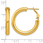 Lade das Bild in den Galerie-Viewer, 10K Yellow Gold Round Classic Hoop Omega Back Hoop Earrings 28.5mm x 4mm
