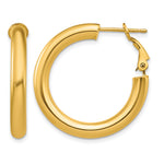 Lade das Bild in den Galerie-Viewer, 10K Yellow Gold Round Classic Hoop Omega Back Hoop Earrings 28.5mm x 4mm
