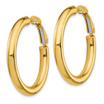 Carica l'immagine nel visualizzatore di Gallery, 10K Yellow Gold Round Classic Hoop Omega Back Hoop Earrings 33.5mm x 4mm
