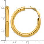 Carica l'immagine nel visualizzatore di Gallery, 10K Yellow Gold Round Classic Hoop Omega Back Hoop Earrings 33.5mm x 4mm
