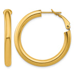 Carica l'immagine nel visualizzatore di Gallery, 10K Yellow Gold Round Classic Hoop Omega Back Hoop Earrings 33.5mm x 4mm
