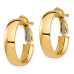 Indlæs billede til gallerivisning 10K Yellow Gold Round Square-Tube Hoop Omega Back Hoop Earrings 20.5mm x 5mm
