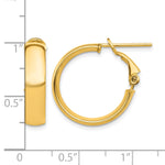 Indlæs billede til gallerivisning 10K Yellow Gold Round Square-Tube Hoop Omega Back Hoop Earrings 20.5mm x 5mm
