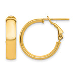 Indlæs billede til gallerivisning 10K Yellow Gold Round Square-Tube Hoop Omega Back Hoop Earrings 20.5mm x 5mm
