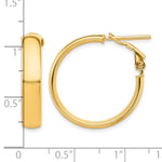 Load image into Gallery viewer, 10K Yellow Gold Round Square-Tube Hoop Omega Back Hoop Earrings 26mm x 5mm
