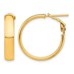 Load image into Gallery viewer, 10K Yellow Gold Round Square-Tube Hoop Omega Back Hoop Earrings 26mm x 5mm
