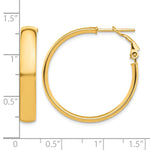 Загрузить изображение в средство просмотра галереи, 10K Yellow Gold Round Square-Tube Hoop Omega Back Hoop Earrings 30.25mm x 5mm
